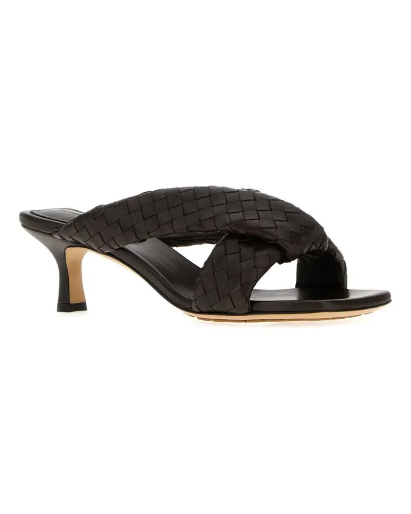 Bottega Veneta Women's Dark Brown Leather Riva Mules Fondant Sandali Brown