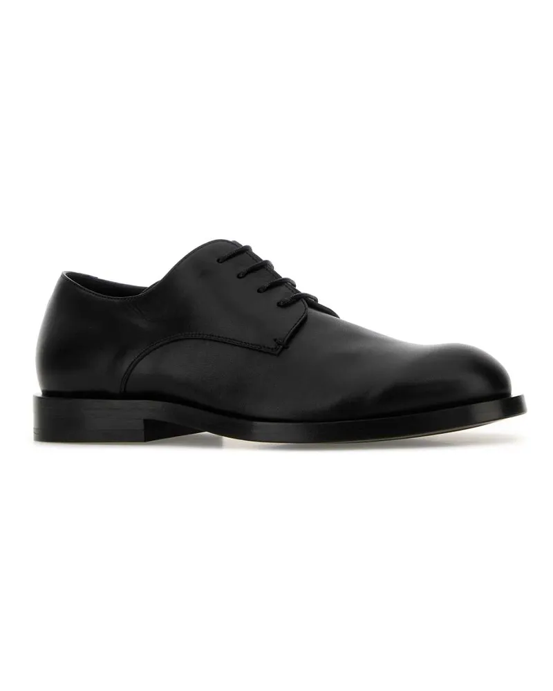 Jil Sander Leather Lace-Up Oxford — Black Black