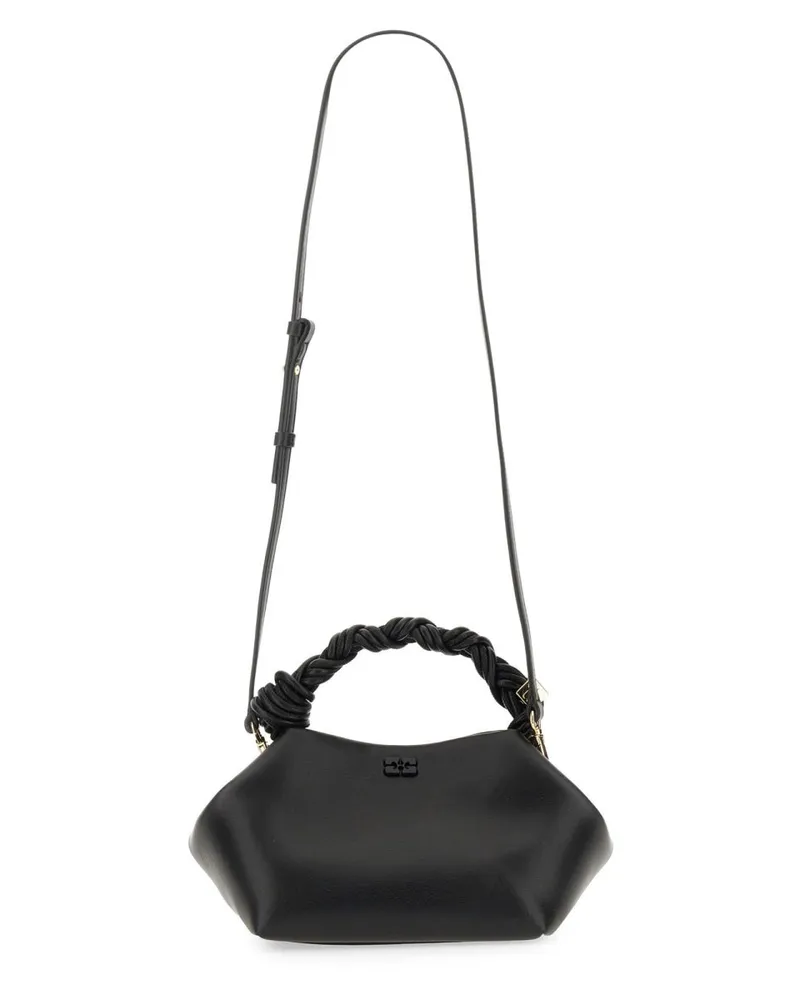 Ganni Women's Handbag Bou Black Recycled Leather Handbags Hand Bags Black