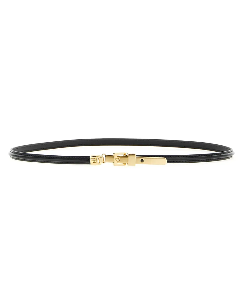 Fendi Women's Black Calfskin Thin Belt Black