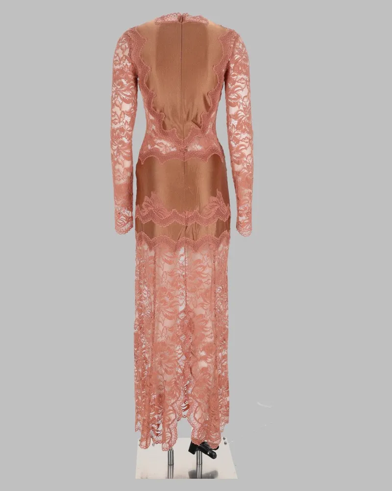 Paco Rabanne Lace and Jersey Dress — Pink Pink