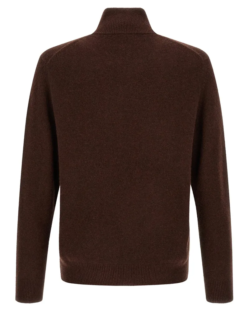 Ballantyne Diamond Intarsia Cashmere Cardigan — Brown Brown