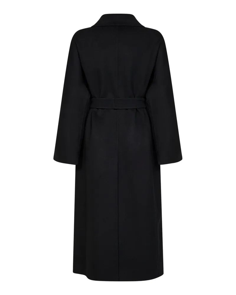 Max Mara Women's Wrap Coat Smmpenelope Black Virgin Wool Black