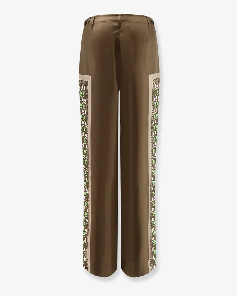 Tory Burch Women's Silk Trousers Green Green