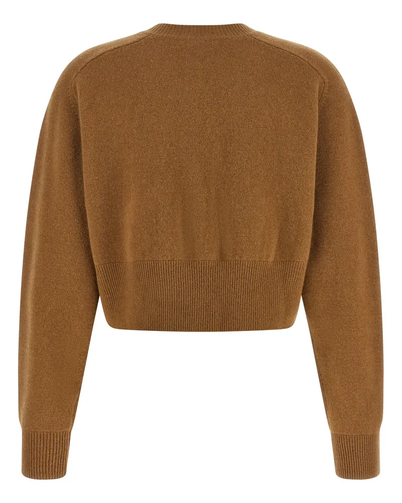 Elisabetta Franchi Wool-Cashmere Blend Cardigan — Camel Camel