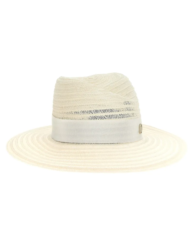 Maison Michel Women White Hemp Fedora Accessory White