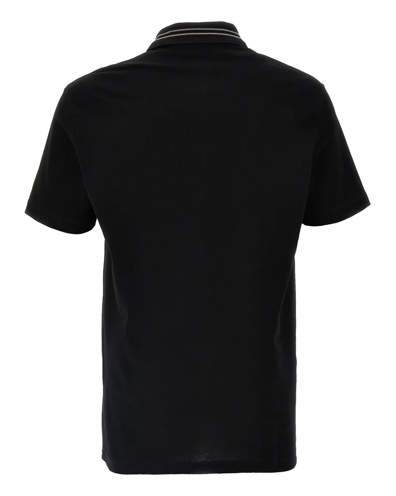 Versace Men's Black Cotton Polo Shirt Black