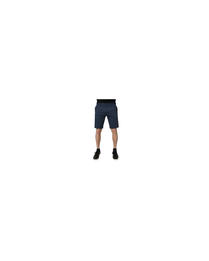 Dolce & Gabbana Blue Cotton Mid Waist Men Bermuda Shorts Elastane Navy