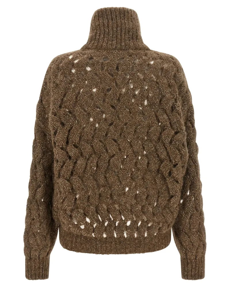 Brunello Cucinelli Women's Brown Wool Cardigan Clothing Brown