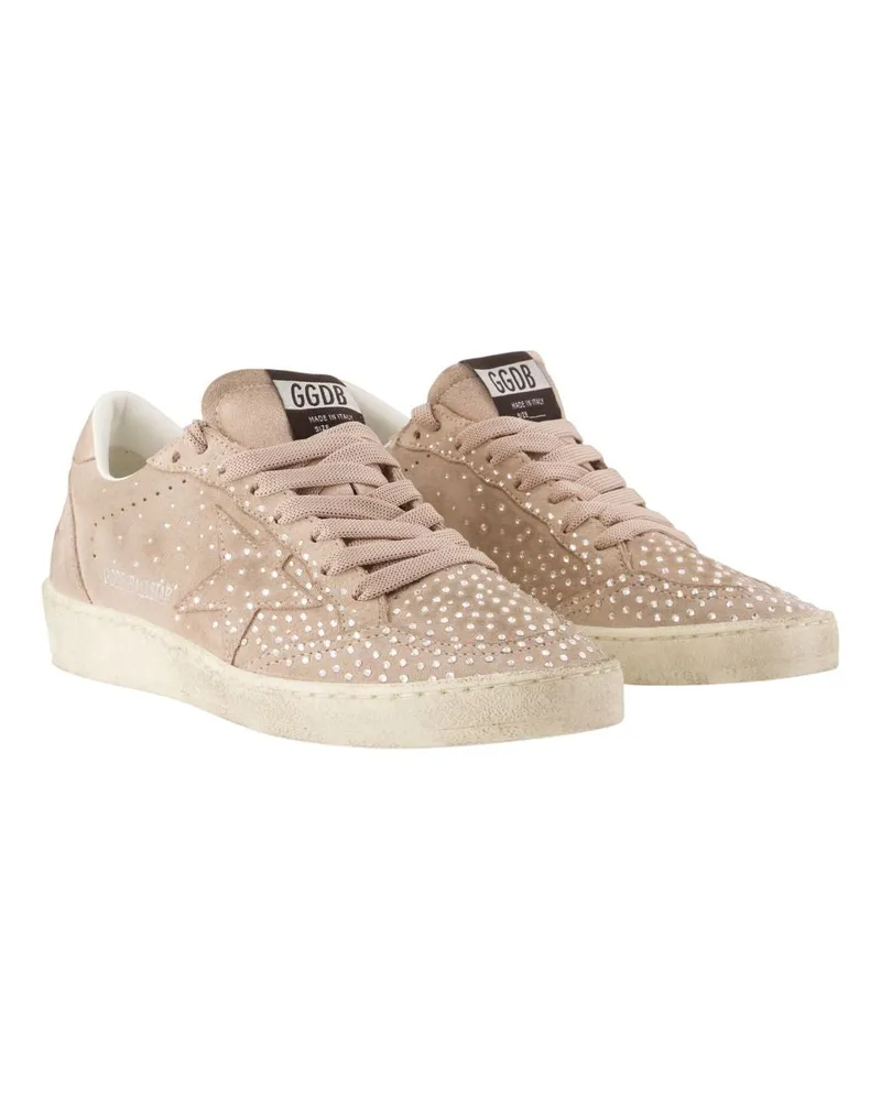 Golden Goose Women's Ball Star Sneakers -  Leather Pink Calfskin Shoes Beige