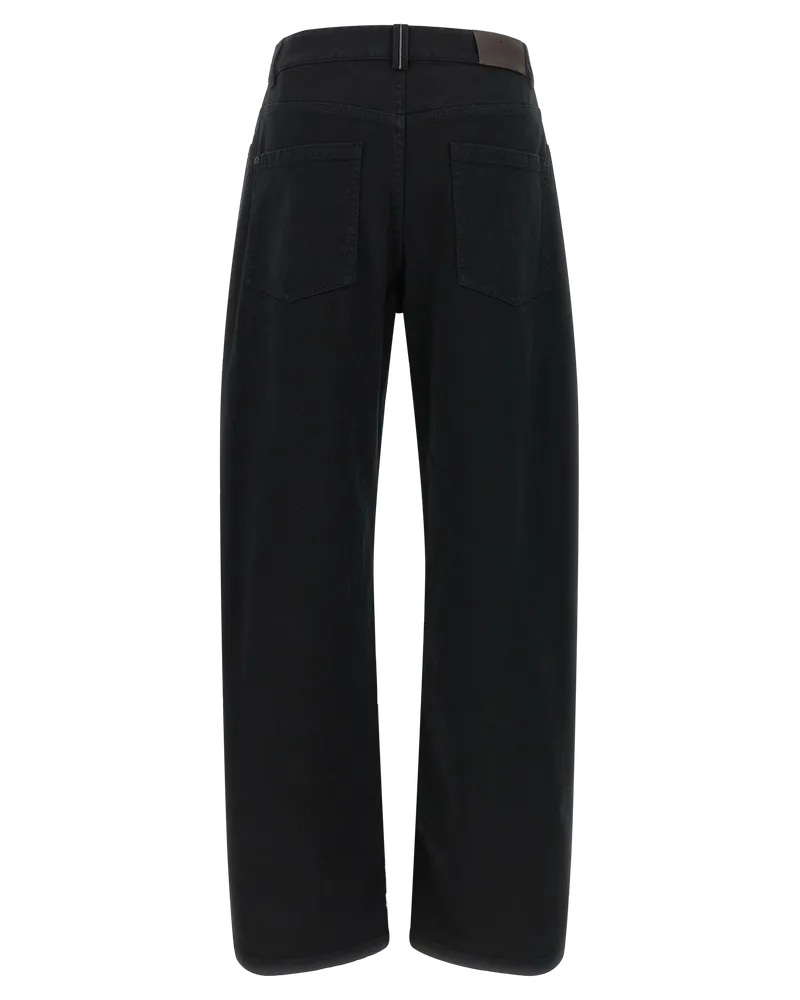 Brunello Cucinelli High-Waisted Cotton Jeans — Black Black