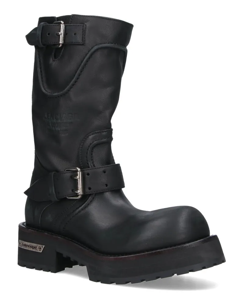 Balenciaga Women's Boots Black Calf Leather Black