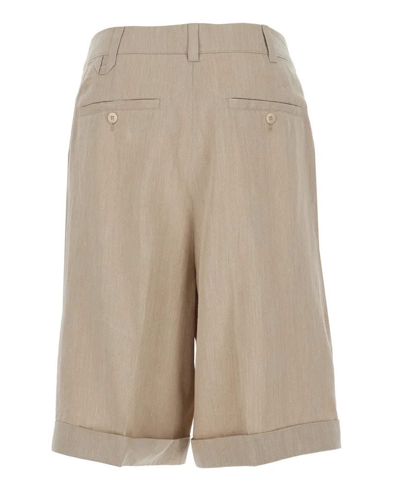 Jacquemus Men's Shorts Le Pastro Beige Linen Blend Beige