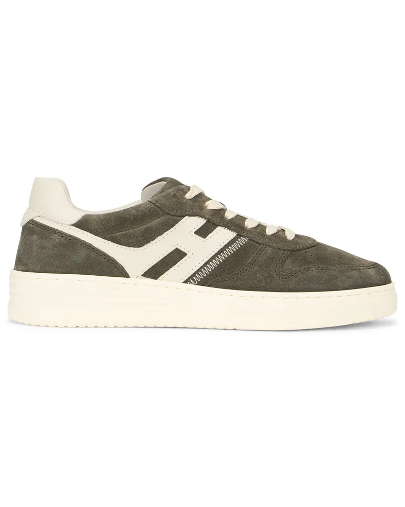 Hogan Men's Sneakers Khaki Calfskin Trainers Khaki