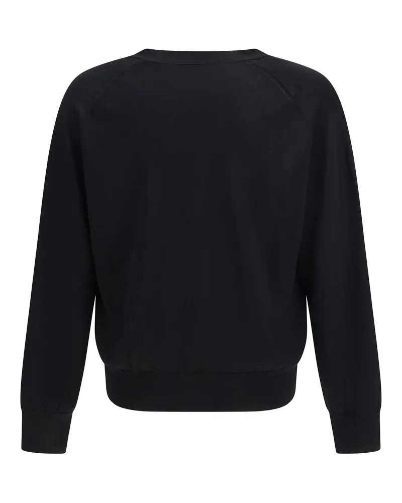 AMI Paris Men's Ami De Coeur Cardigan Noir-Noir Merino Wool Noir/noir Sweater Black