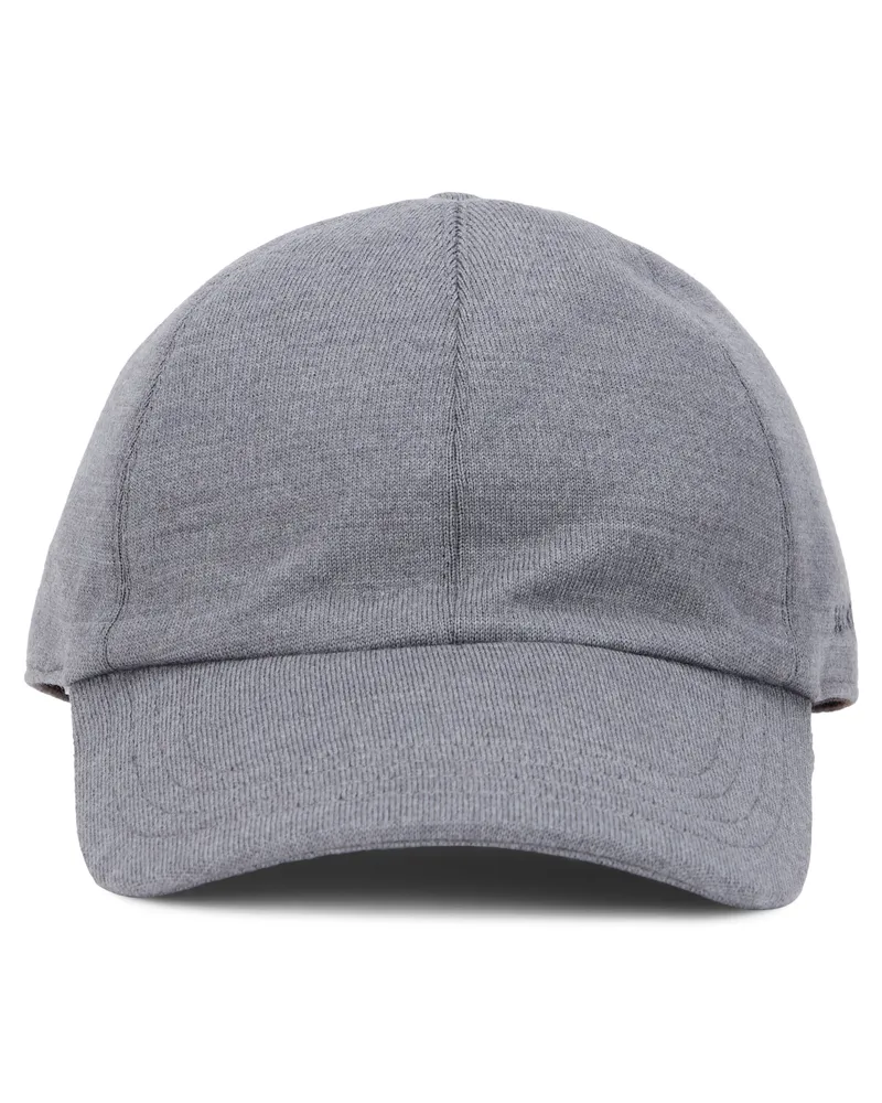 Slowear Men's Wool Cap With Visor Medium Grey Virgin Hat Gray