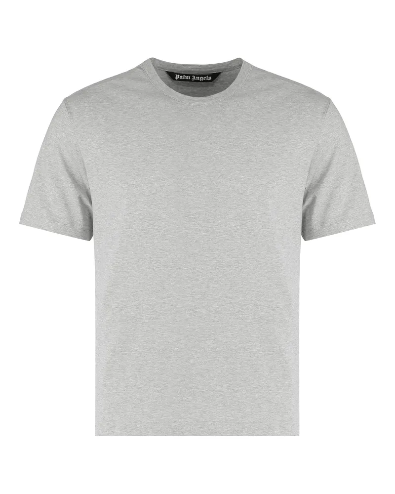 Palm Angels Men's Set Of Three Cotton Crew Neck T-Shirts Grey And Polos Gray