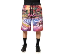 Men's Multicolor Graphic Print Cotton Bermuda Shorts