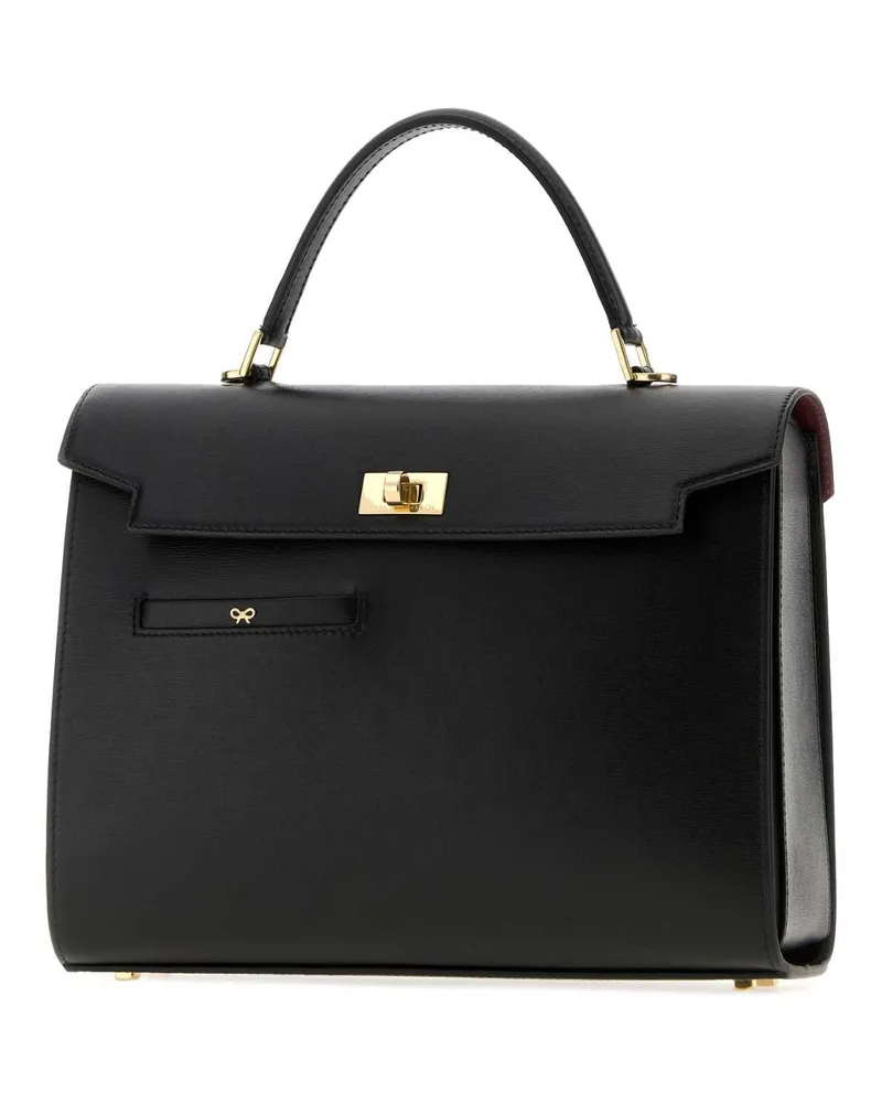 Anya Hindmarch Women's Black Leather Mortimer Handbag Borse A Mano Bag Black