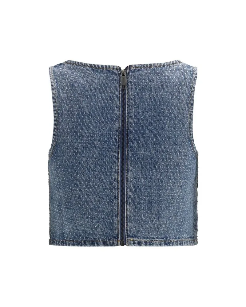 Self-Portrait Women's Blue Denim Shirt Blue