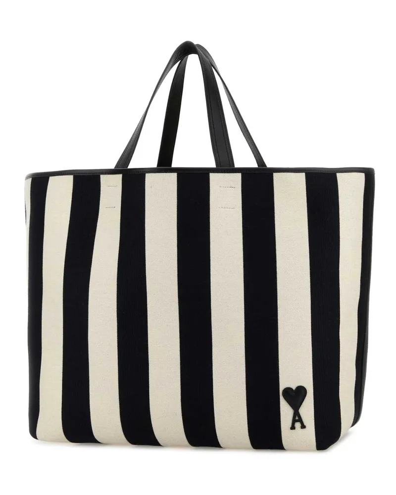 AMI Paris Ull733aw0026 1360 Blanccremenoir Exterior: Fabric Borse A Mano Bag Multicolor