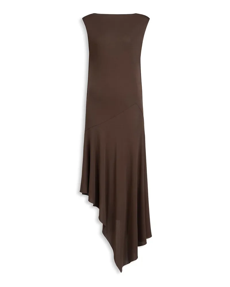 Alaïa Women's Robe Dos Nu En Jersey De Crêpe Marron Brown Dress Brown