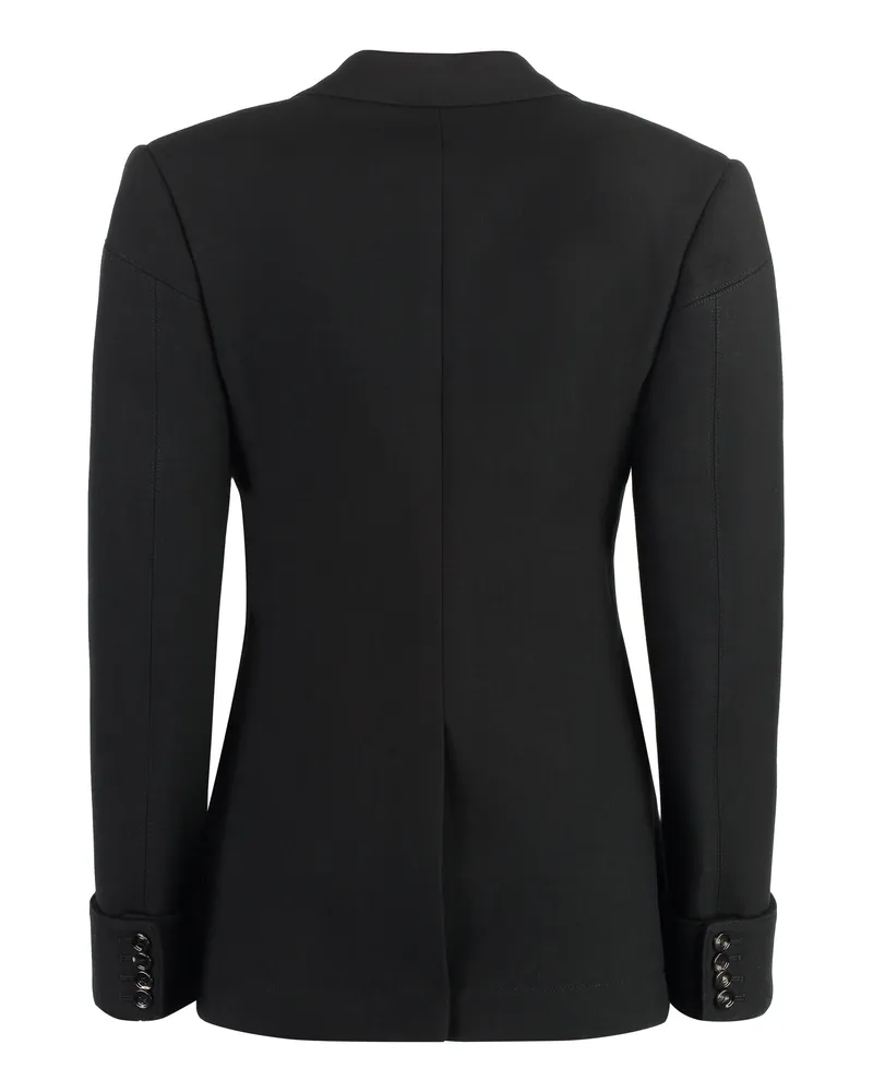 Bottega Veneta Women's Cotton Blend Single-Breast Jacket Black Wool Blazers Black