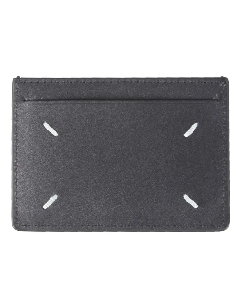 Maison Margiela Minimalist Leather Card Case — Black Black