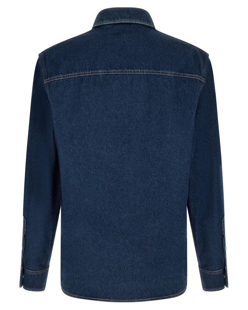 Valentino Garavani Men's Blue Cotton Blouse Blue