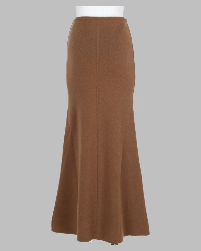 Max Mara Wool and Cashmere Blend Skirt — Beige Beige