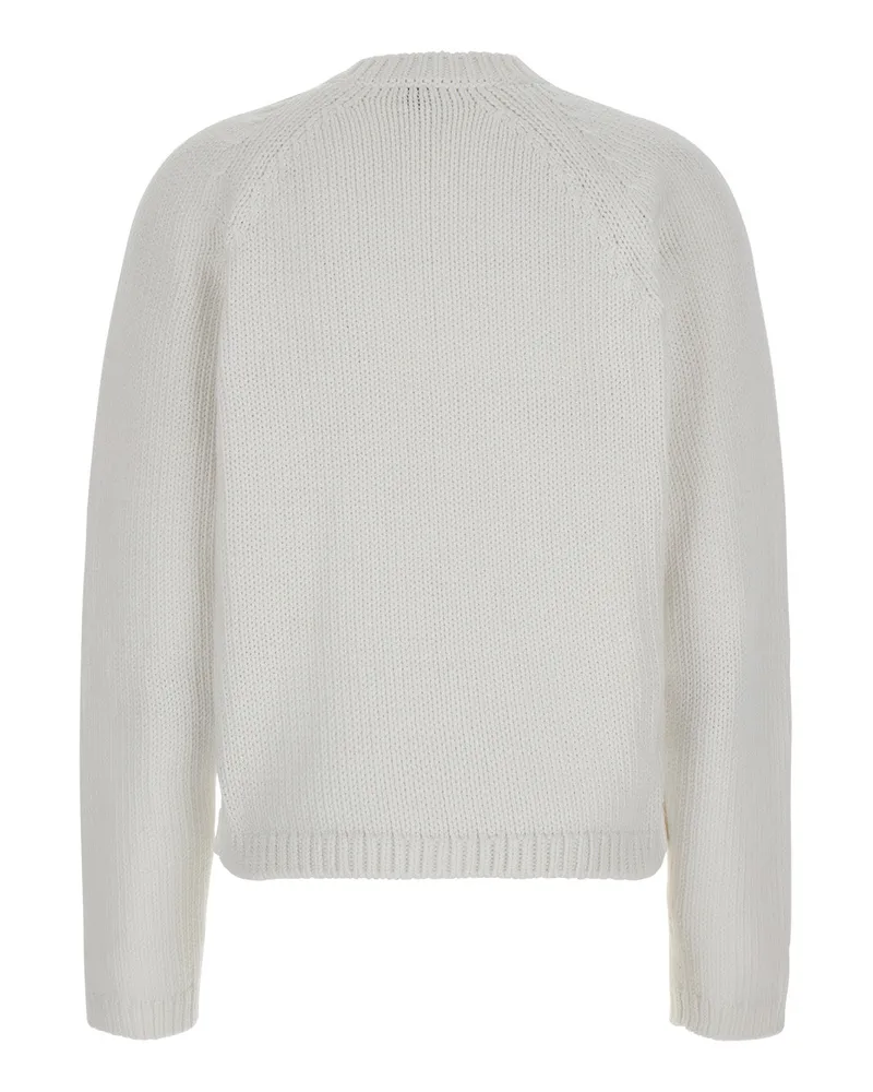 Totême Women's Cotton Crew Neck Cardigan White Tops Top White