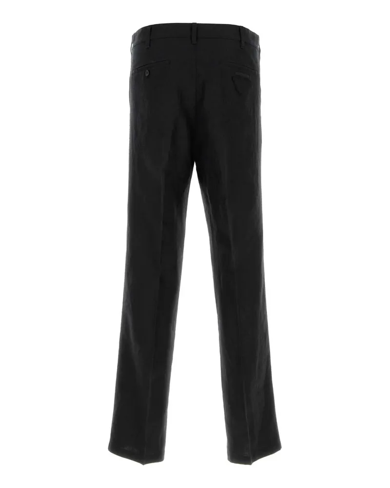 Prada Men's Black Linen Pant Nero Exterior: Pantaloni Trousers Black
