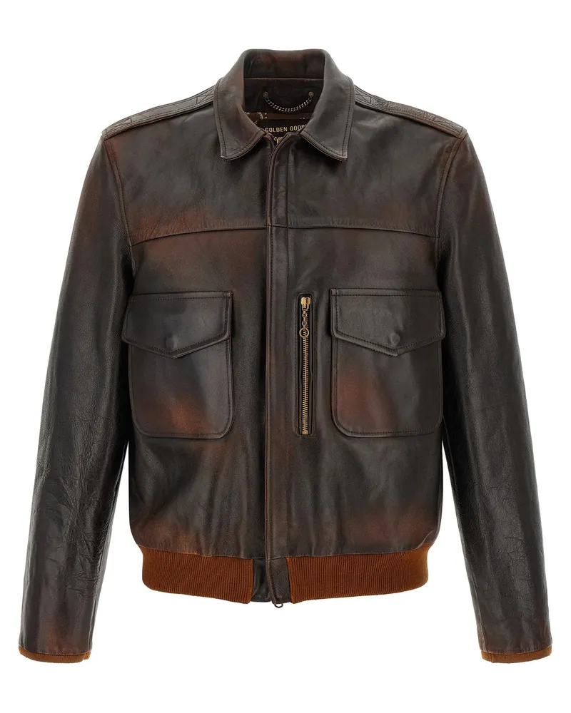 Golden Goose Journey Bomber Jacket — Brown Brown