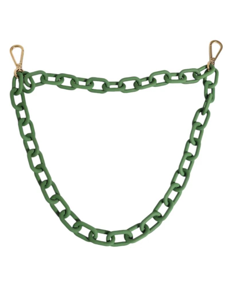 Dolce & Gabbana Men's Green Plexy Acrylic Chunky Gold Hardware Wallet Chain As Zama Green