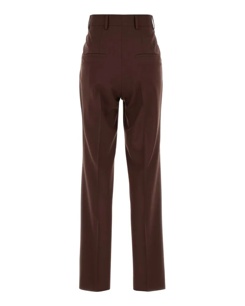 ARMARIUM Women's Chocolate Wool Celia Pant Brown Exterior: Virgin Pantaloni Brown