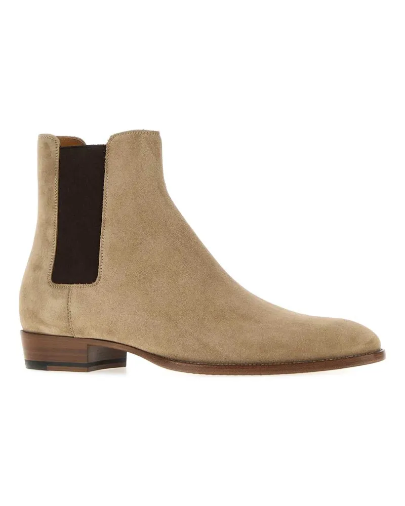 Saint Laurent Suede Chelsea Chelsea Boot — Beige Beige