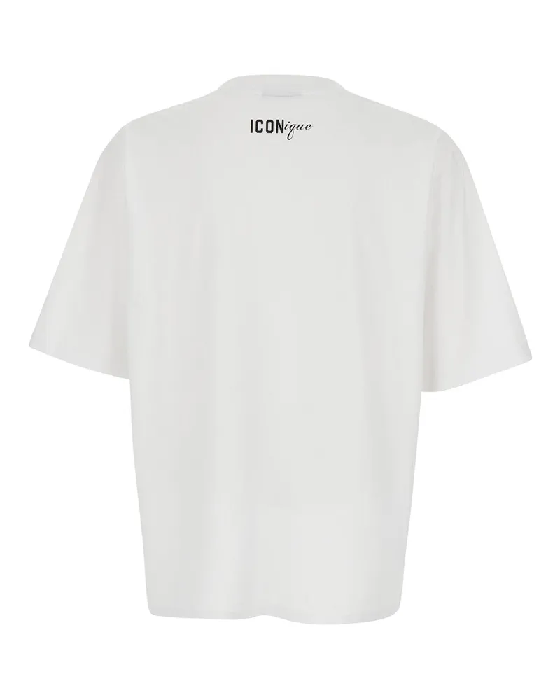 Dsquared2 Mens T-Shirt White Front Print Cotton T-Shirts And Polos White