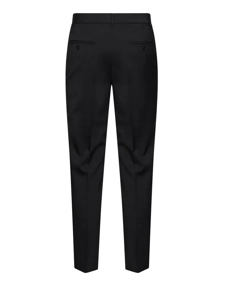 Max Mara Virgin Wool Cigarette Trousers — Black Black