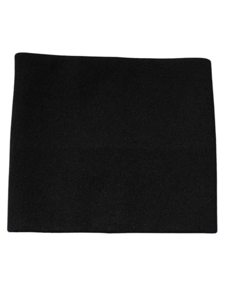 Dolce & Gabbana Men's Black Cashmere Knitted Square Handkerchief Scarf Black