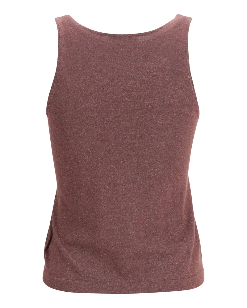 Brunello Cucinelli Women's Sparkling Knit Tank Top Rhubarb Purple