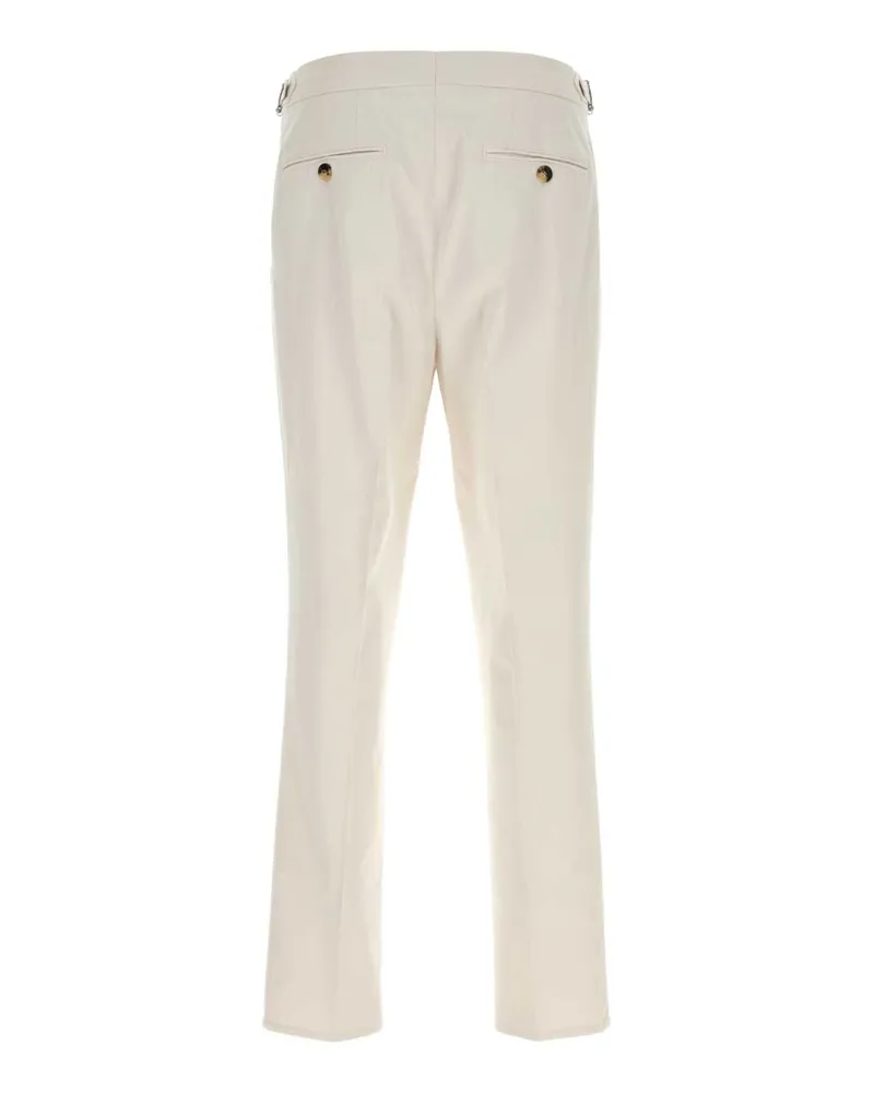 Brunello Cucinelli Ghiaccio Exterior: Cotton Elastane Pantaloni Trousers Beige