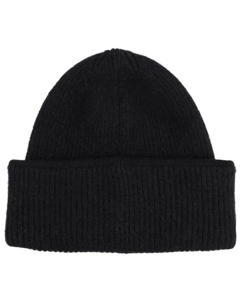 Jacquemus ACU00666AK0_0227990 Alpaca Wool Grosgrain Flat Cap — Black Black