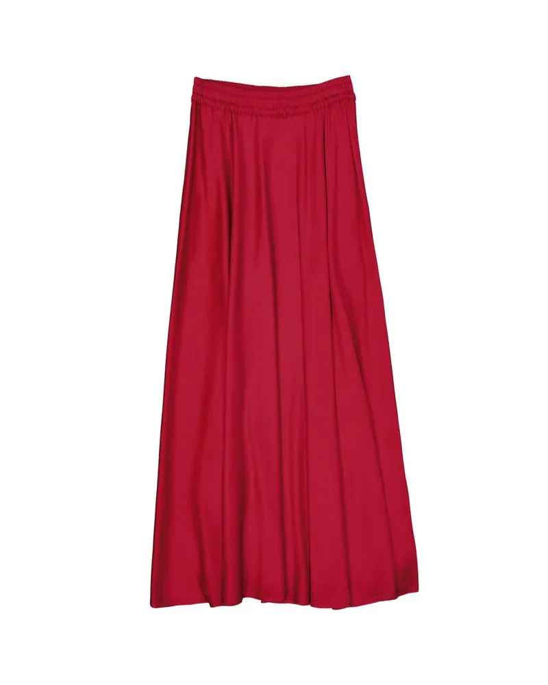 Herno Women's Multicolor Acetate Midi Skirt Red