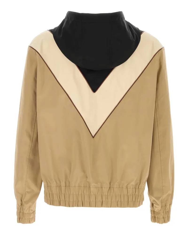 Valentino Garavani 8v3ciq12ckv C0u Neroburrocammello Polyester Elastomultiester Giubbini Jacket Beige