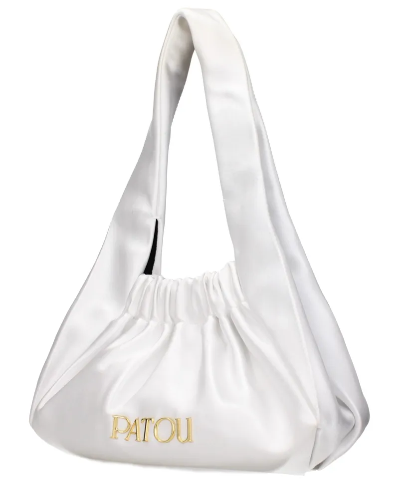 Patou Gathered Fabric Shoulder Bag — White White