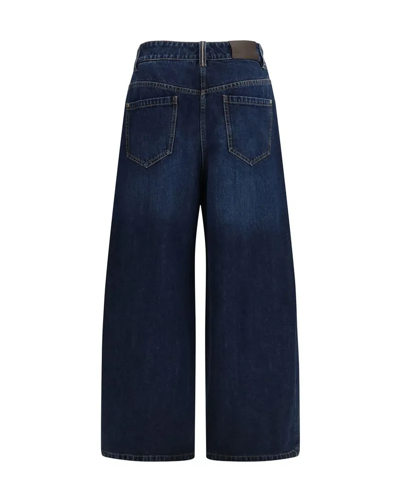 Brunello Cucinelli Women's Blue Cotton Jeans Denim Clothing Blue