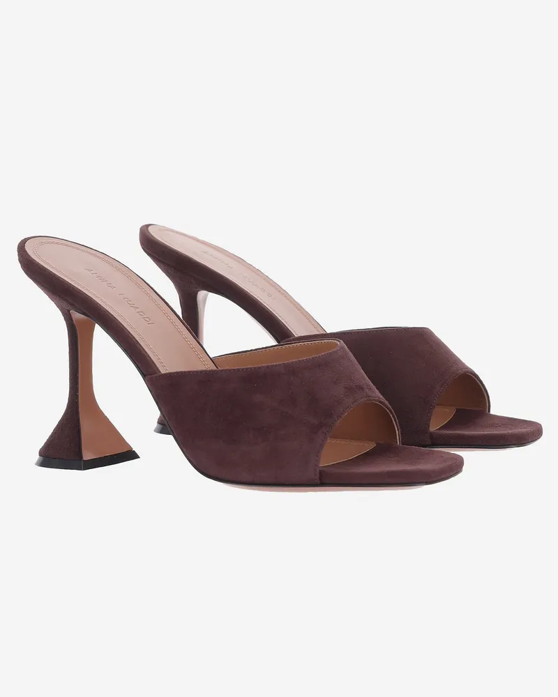 Amina Muaddi Women's Suede Sandals Lupita Bordeaux Bordeaux