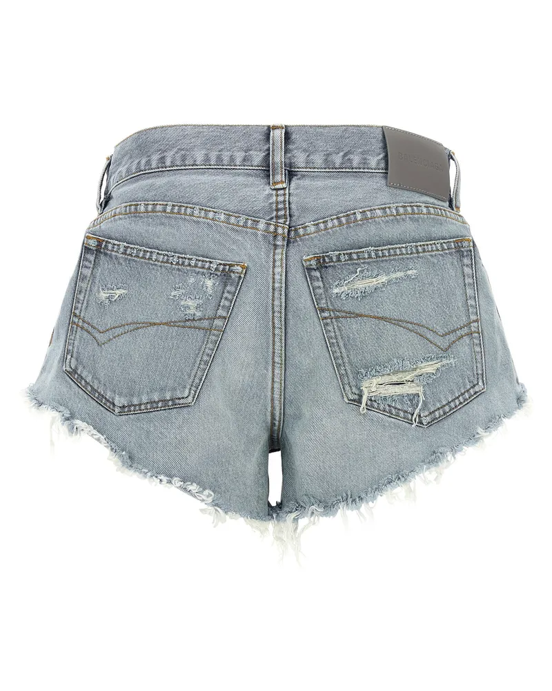Balenciaga Distressed Denim Shorts — Light Blue Light