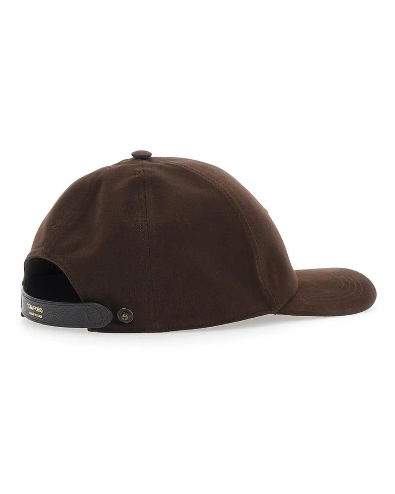 Tom Ford Men's Baseball Cap Brown Cotton Hat Brown
