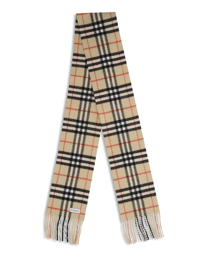 Burberry Men's Thin Cashmere Check Scarf Sand Kashmir-Capra Hircus Kashmir/capra Scarfs Beige